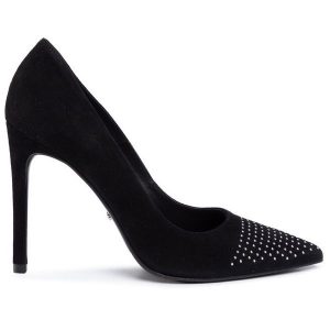 Szpilki GINO ROSSI. Czarne szpilki Gino Rossi, bez wzorów, bez obcasa. Za 349,99 zł.