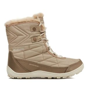 Śniegowce Columbia. Brązowe buty zimowe Columbia, bez obcasa, bez zapięcia. Za 449,99 zł.