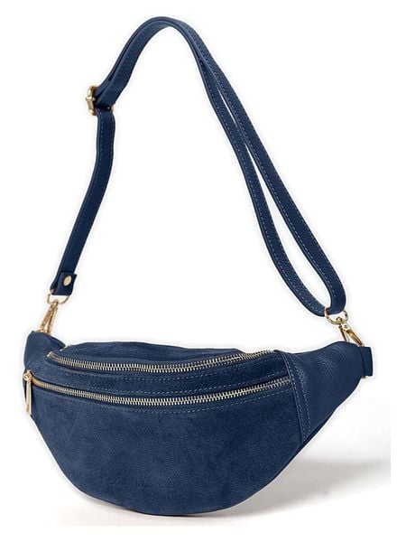 Anna Morellini Skórzana saszetka "Carola" w kolorze granatowym - 32 x 16 x 9,5 cm rozmiar: onesize. Niebieskie nerki i saszetki Anna Morellini, bez wzorów, z materiału. Za 217,99 zł.