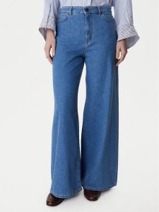 Weekend Max Mara Jeansy Vega 2615181041 Niebieski Wide Leg. Niebieskie jeansy Weekend Max Mara, bez wzorów, z bawełny. Za 579,99 zł.