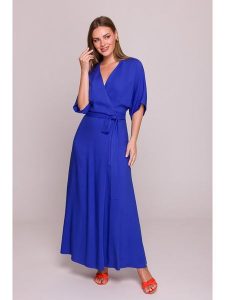 Stylove Sukienka w kolorze niebieskim rozmiar: L. Niebieskie sukienki Stylove, l, bez wzorów, z wiskozy, bez kołnierzyka, bez ramiączek, maxi. Za 254,74 zł.