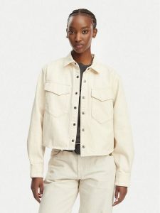 G-Star Raw Kurtka jeansowa D29107-E362 Kremowy Relaxed Fit. Białe kurtki G-Star Raw, l, bez wzorów, z bawełny, bez kaptura. Za 509,99 zł.