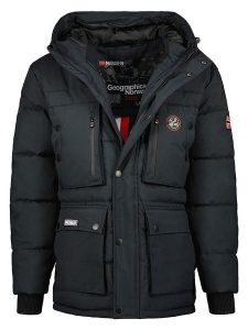 Geographical Norway Kurtka zimowa "Albert" w kolorze granatowym rozmiar: M. Niebieskie kurtki Geographical Norway, na zimę, m, bez wzorów, z puchu, bez kaptura. Za 245,38 zł.