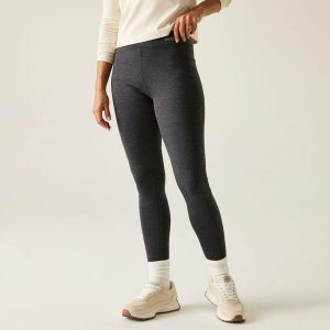 Legginsy damskie ocieplane Holeen II Winter. Szare legginsy Regatta, bez wzorów, z materiału. W wyprzedaży za 139,99 zł.