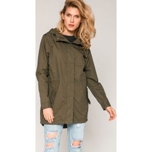 Answear - Parka Wild Nature. Szare kurtki marki ANSWEAR, m, z haftami, z bawełny, z kapturem. W wyprzedaży za 159,90 zł.