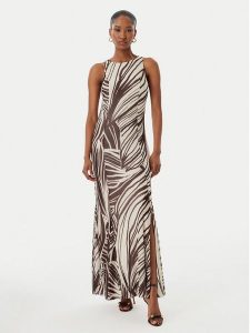 Guess Sukienka wieczorowa W6GK13 K2943 Brązowy Slim Fit. Brązowe sukienki Guess, s, z aplikacjami, z syntetyku, wizytowe, bez kołnierzyka, bez ramiączek. Za 524,99 zł.