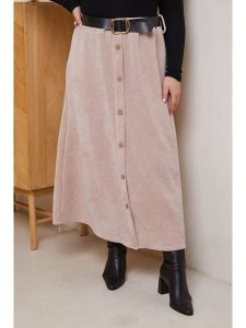 Curvy Lady Spódnica w kolorze beżowym rozmiar: 44/46. Brązowe spódnice Curvy Lady, bez wzorów, ze skóry, klasyczne, maxi. Za 78,99 zł.