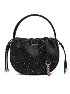 Guess Torebka Elsie Mini HWSR96 50750 Czarny. Czarne torebki klasyczne Guess, z aplikacjami, z materiału, bez dodatków. Za 589,99 zł.