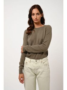 AUTHENTIC CASHMERE Kaszmirowy sweter "Etret" w kolorze khaki rozmiar: S. Brązowe swetry oversize AUTHENTIC CASHMERE, s, bez wzorów, z kaszmiru, bez ramiączek. Za 361,99 zł.