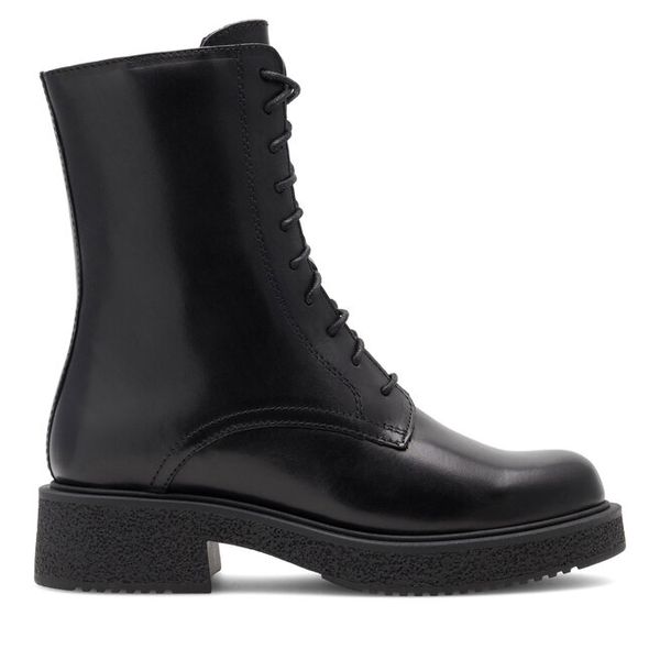 Trapery GINO ROSSI. Czarne buty zimowe Gino Rossi, bez obcasa, bez zapięcia. Za 299,99 zł.