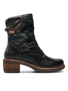 Pikolinos Trzewiki W1T-8675C1 Czarny. Czarne botki Pikolinos, bez wzorów, ze skóry, bez obcasa, na płaskiej podeszwie, bez zapięcia. Za 599,99 zł.