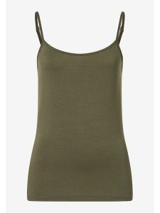 More & More Top w kolorze khaki rozmiar: 34. Brązowe topy More & More, bez wzorów, bez kołnierzyka, bez ramiączek. Za 30,45 zł.