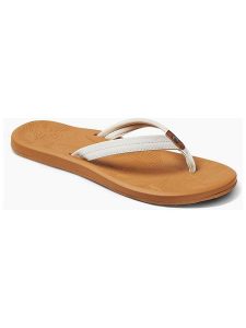Reef Japonki "Tides" w kolorze biało-beżowym rozmiar: 38,5. Białe klapki Reef, bez wzorów, z tkaniny, z otwartym noskiem, bez obcasa. Za 208,95 zł.