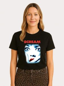 WOOOP Koszulka "Scream Official Movie Poster" w kolorze czarnym rozmiar: XL. Czarne bluzki Wooop, xl, bez wzorów, z bawełny, bez kołnierzyka, bez ramiączek. Za 56,99 zł.