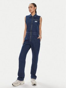 Calvin Klein Jeans Kombinezon J20J222840 Granatowy Regular Fit. Niebieskie kombinezony Calvin Klein Jeans, xs, bez wzorów, z bawełny, bez kołnierzyka, bez ramiączek. Za 499,99 zł.