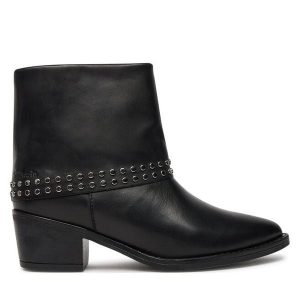 Botki Tamaris. Czarne botki Tamaris, bez wzorów, bez obcasa, na słupku, bez zapięcia. Za 439,99 zł.