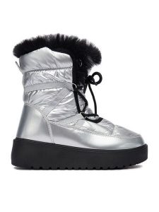 DeeZee Śniegowce HY002-1 Srebrny. Szare buty zimowe DeeZee, z materiału, bez obcasa, bez zapięcia. Za 219,99 zł.