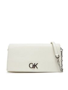 Calvin Klein Torebka Re-Lock Mini Conv LV04F3103G Biały. Białe torebki klasyczne Calvin Klein, bez wzorów, ze skóry, bez dodatków. Za 479,99 zł.