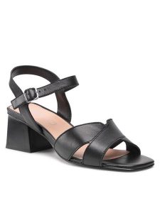 Lasocki Sandały U701 Czarny. Czarne sandały Lasocki, bez wzorów, ze skóry, bez obcasa, na słupku, bez zapięcia. Za 229,99 zł.