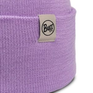 Czapka BUFF KNITTED BEANIE LILON GRAPE ICE. Fioletowe czapki Buff, bez wzorów, z materiału, eleganckie. Za 125,00 zł.