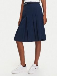 Tommy Hilfiger Spódnica plisowana WW0WW46796 Granatowy Regular Fit. Niebieskie spódnice TOMMY HILFIGER, bez wzorów, z syntetyku. Za 399,99 zł.