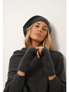 Perfect Cashmere Kaszmirowe mitenki "Bale" w kolorze antracytowym rozmiar: onesize. Czarne rękawiczki Perfect Cashmere, bez wzorów, z kaszmiru. Za 208,83 zł.