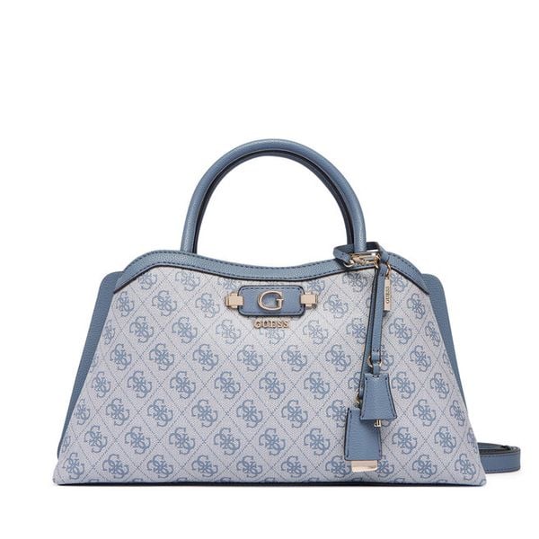 Torebka Guess. Niebieskie kuferki Guess, z aplikacjami, bez dodatków. Za 634,99 zł.