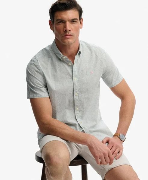 Superdry Klasyczna Koszula Seersucker Krótki Rękaw z Bawełny Organicznej –. Białe koszule Superdry, xl, bez wzorów, z bawełny, bez kołnierzyka, bez ramiączek. Za 336,50 zł.