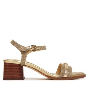Sandały MICHAEL Michael Kors. Żółte sandały MICHAEL Michael Kors, bez wzorów, bez obcasa, na słupku, bez zapięcia. Za 566,99 zł.