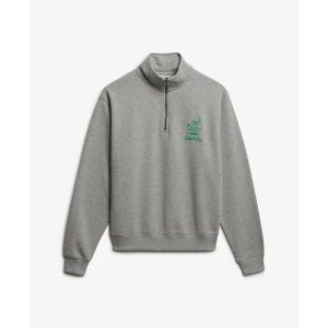 Bluza damska Superdry Country Club Crest Henley. Szare bluzy Superdry, bez wzorów, bez kaptura. Za 326,95 zł.