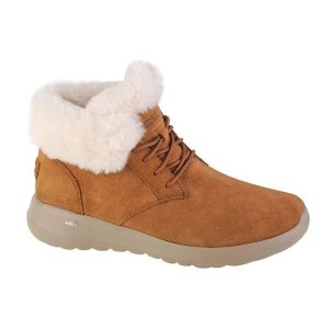 Buty zimowe damskie, Skechers On-The-Go Joy Lush. Brązowe buty trekkingowe Skechers, bez zapięcia. Za 199,99 zł.