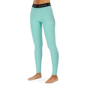 Legginsy termoaktywne do sportów zimowych damskie SIROKO Blink. Niebieskie legginsy SIROKO, bez wzorów. W wyprzedaży za 127,00 zł.