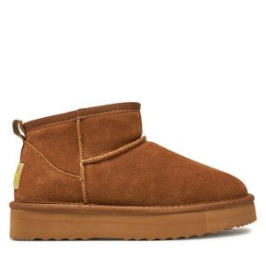 Śniegowce Pepe Jeans. Brązowe buty zimowe Pepe Jeans, z jeansu, bez obcasa, bez zapięcia. Za 229,99 zł.