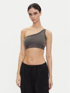 Adidas Top Ribbed JC7558 Szary Slim Fit. Szare topy ADIDAS, s, bez wzorów, z bawełny, bez kołnierzyka, bez ramiączek. Za 89,99 zł.