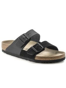 Birkenstock Klapki "Arizona Split" w kolorze czarnym rozmiar: 38. Czarne klapki Birkenstock, bez wzorów, z otwartym noskiem, bez obcasa. Za 434,85 zł.