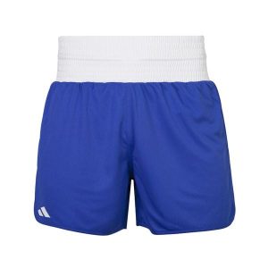 Krótkie spodenki bokserskie dla kobiet adidas. Niebieskie szorty ADIDAS, bez wzorów, sportowe. Za 161,50 zł.