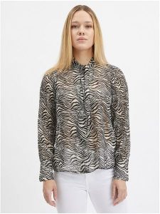 Orsay Bluzka w kolorze czarno-białym rozmiar: 36. Czarne bluzki Orsay, bez wzorów, bez kołnierzyka, bez ramiączek. Za 56,53 zł.