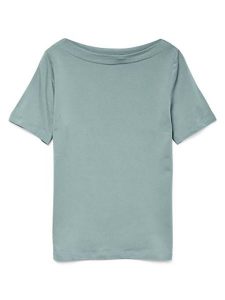 Vero Moda Koszulka w kolorze zielonym rozmiar: L. Zielone bluzki Vero Moda, l, bez wzorów, bez kołnierzyka, bez ramiączek. Za 66,00 zł.