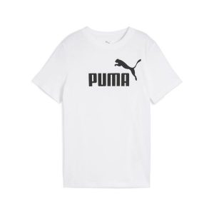 Młodzieżowa koszulka ESS z logo No. 1 PUMA. Biała bluzki Puma, m, bez wzorów, z bawełny, klasyczne, bez kołnierzyka, bez ramiączek. Za 79,00 zł.