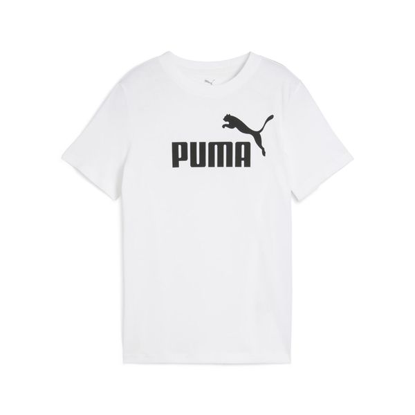 Młodzieżowa koszulka ESS z logo No. 1 PUMA. Biała bluzki Puma, m, bez wzorów, z bawełny, klasyczne, bez kołnierzyka, bez ramiączek. Za 79,00 zł.