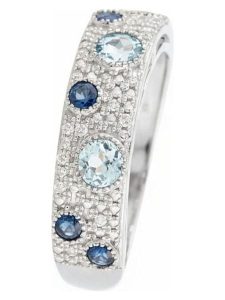 CARATELLI Złoty pierścionek "Majunga" z diamentami, szafirami i topazami rozmiar: 54. Niebieskie pierścionki CARATELLI, z diamentem, złote. Za 1 478,99 zł.