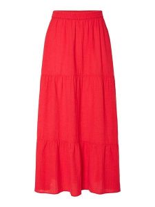 Pieces Spódnica "Tohime" w kolorze czerwonym rozmiar: XL. Czerwone spódnice Pieces, xl, bez wzorów, z bawełny, maxi. Za 87,81 zł.