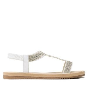 Sandały Clara Barson. Białe sandały Clara Barson, bez wzorów, bez obcasa, na płaskiej podeszwie, bez zapięcia. Za 99,99 zł.