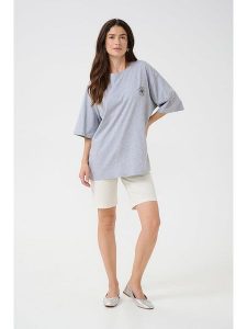 Cream Koszulka w kolorze szarym rozmiar: M. Szare bluzki Cream, m, bez wzorów, z bawełny, bez kołnierzyka, bez ramiączek. Za 72,45 zł.