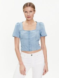 Levi's® Bluzka Pascale A7332-0004 Niebieski Regular Fit. Niebieskie bluzki s, bez wzorów, z bawełny, bez kołnierzyka, bez ramiączek. Za 319,99 zł.