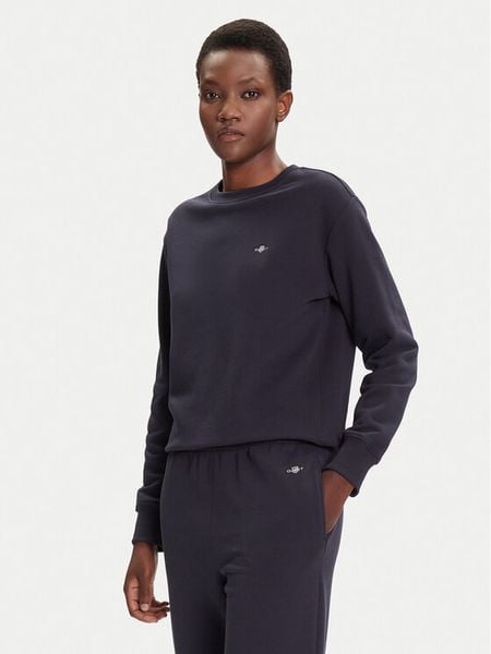 Gant Bluza Shield 4201414 Granatowy Relaxed Fit. Niebieskie bluzy GANT, l, bez wzorów, z bawełny, bez kaptura. Za 399,99 zł.