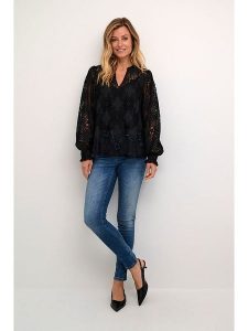 CULTURE Bluzka w kolorze czarnym rozmiar: XL. Czarne bluzki Culture, xl, bez wzorów, z koronki, bez kołnierzyka, bez ramiączek. Za 104,99 zł.