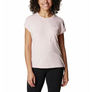 Koszulka Turystyczna Damska Columbia Boundless Trek Short Sleeve T-Shirt. Czerwone bluzki Columbia, s, bez wzorów, bez kołnierzyka, bez ramiączek. Za 127,99 zł.