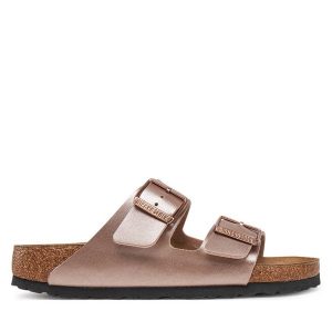 Klapki Birkenstock. Czerwone klapki Birkenstock, bez wzorów, bez obcasa. Za 349,99 zł.
