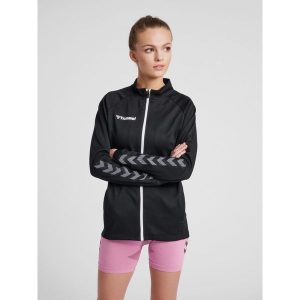 Bluza do piłki nożnej damska Hummel demi-zip hml AUTHENTIC. Czerwone bluzy Hummel, l, bez wzorów, bez kaptura. W wyprzedaży za 148,50 zł.